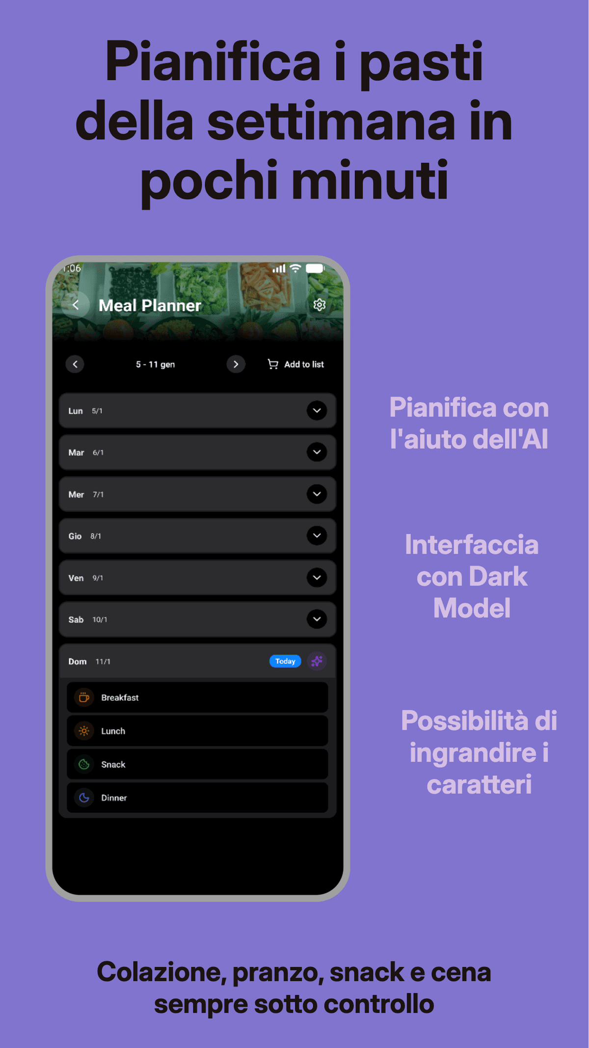 Meal planning veloce